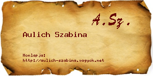 Aulich Szabina névjegykártya