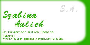 szabina aulich business card